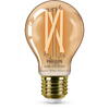 Philips Bec LED inteligent vintage (decorativ) Wiz Filament Bulb Amber A60, Wi-Fi, Bluetooth, E27, 7W (50W), 640 lm, lumina alba (2000-5000K)