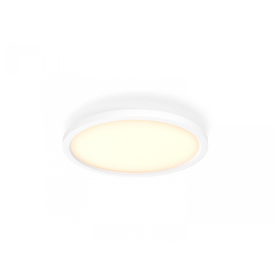 Plafoniera LED Hue Aurelle, Bluetooth, 21W, 2450 lm, lumina alba (2200-6500K), IP20, 39.5cm, Aluminiu, Alb, Intrerupator cu variator inclus