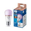 Philips Bec LED RGB inteligent Wiz Bulb P45, Wi-Fi, Bluetooth, E27, 4.9W (40W), 470 lm, lumina alba si color (2200-6500K)