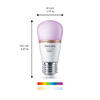 Philips Bec LED RGB inteligent Wiz Bulb P45, Wi-Fi, Bluetooth, E27, 4.9W (40W), 470 lm, lumina alba si color (2200-6500K)