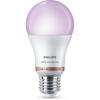 Philips Bec LED RGB inteligent Wiz Bulb A60, Wi-Fi, Bluetooth, E27, 8W (60W), 806 lm, lumina alba si color (2200-6500K)