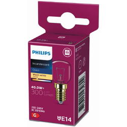Philips Bec incandescent pentru cuptor T29 , E14, 40W, 300 lm, lumina calda (2600K)