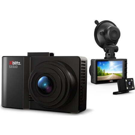 Camera auto DVR Xblitz S3 Duo Dual fata/spate, Full HD, Black