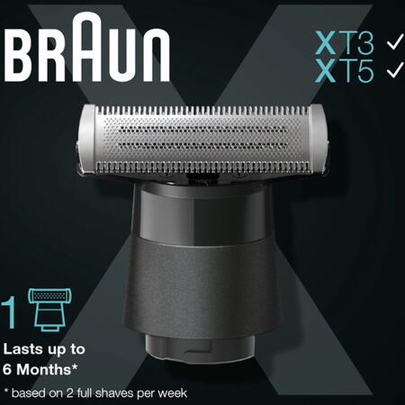 Rezerva aparat hibrid de barbierit si tuns barba Braun Series X XT10, Negru