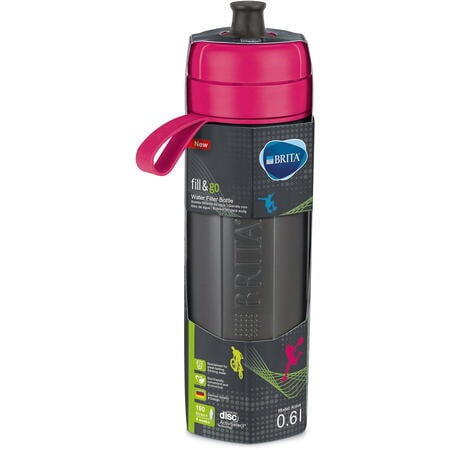 Sticla filtranta pentru apa Brita, model Fill&Go Active roz, 600 ml