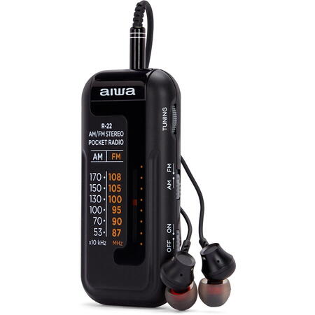 Radio portabil Aiwa R-22BK, FM/AM stereo, Negru