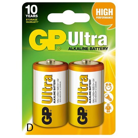 Baterie Ultra Alcalina D (LR20) 1.5V, blister 2 buc