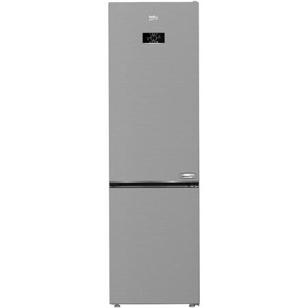 Combina frigorifica Beko B3RCNA404HXB, 355 l, No Frost, HarvestFresh, AeroFlow, Clasa E, Kitchen Fit, Everfresh+, H 203 cm, Metal Look