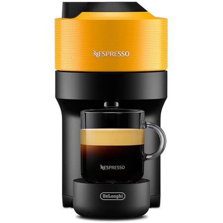Espressor Nespresso by De'Longhi Vertuo Pop ENV90.Y, 1260W, extractie prin centrifuzie, conectare telefon, 0.6L, Galben