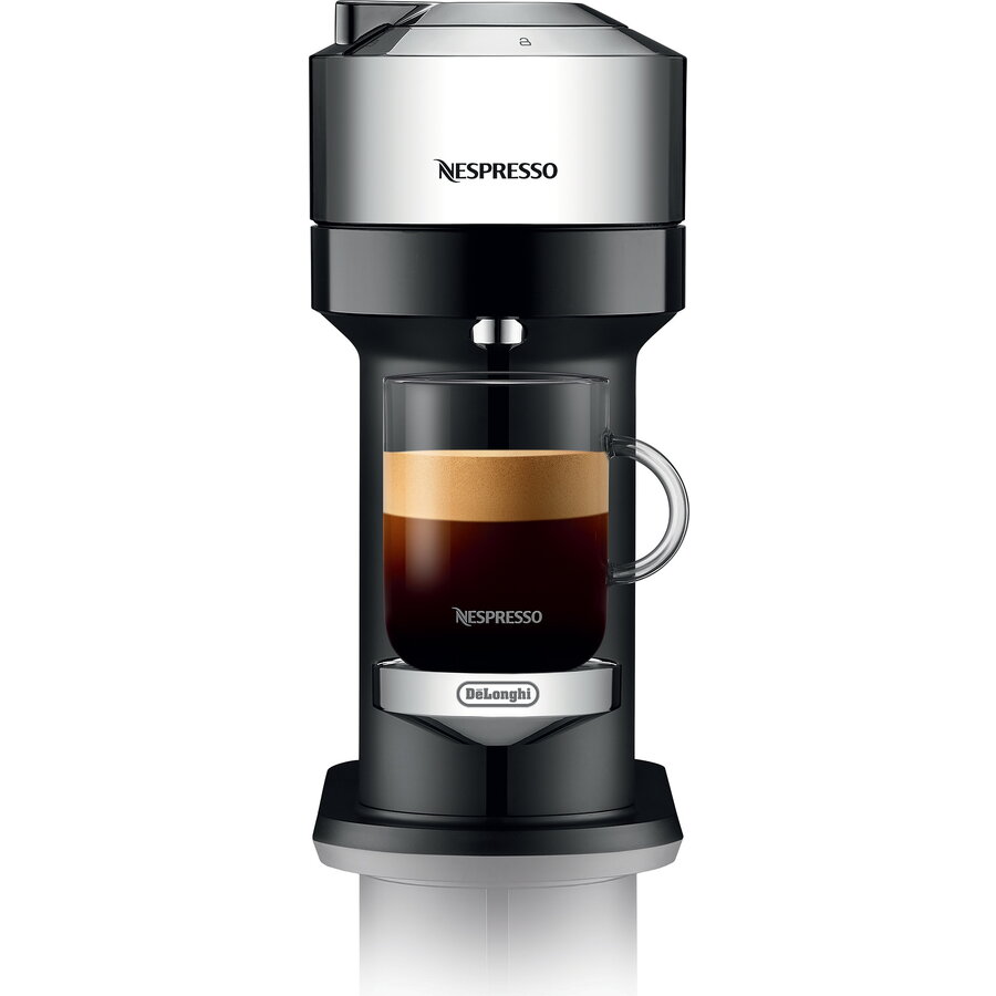 Espressor Nespresso by De’Longhi ENV120.C Vertuo Next Deluxe Chrome, 1500W, extractie prin centrifuzie, conectare la telefon, 1.1 l, crom/ argintiu