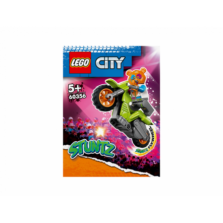 LEGO City - Motocicleta de cascadorie cu urs 60356, 10 piese