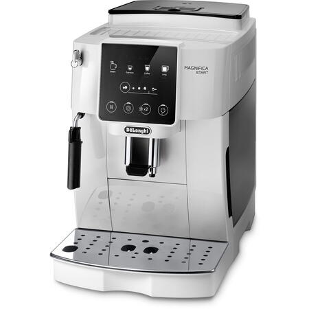 Espressor automat De’Longhi Magnifica Start ECAM 220.20.W, 1450 W, 1.8l, 15 bar, sistem de spumare lapte manual, alb