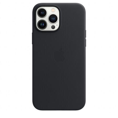 Husa de protectie Apple Leather Case with MagSafe pentru iPhone 13 Pro Max, Midnight