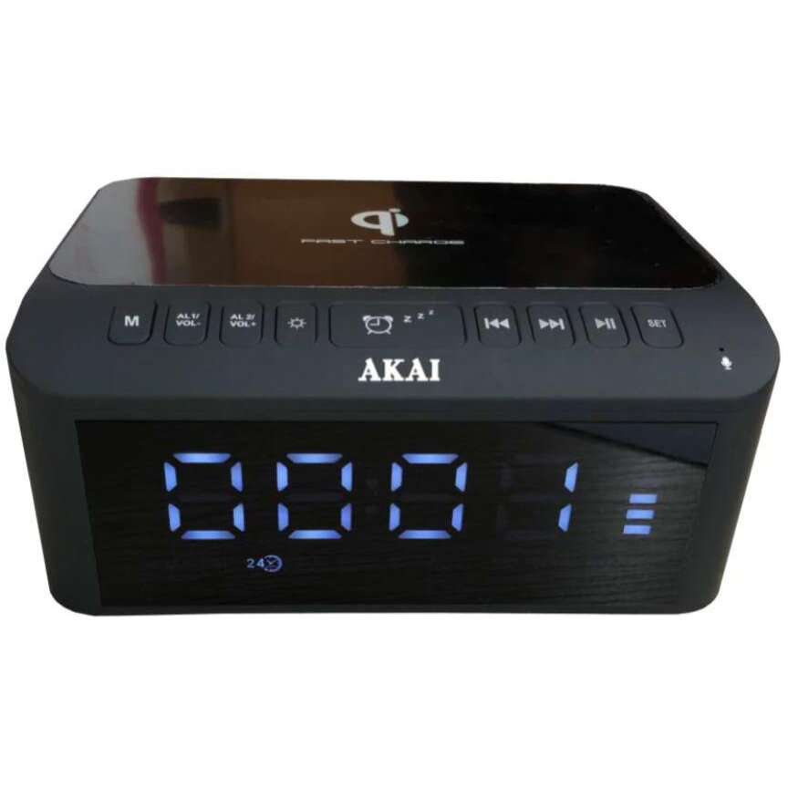 Radio cu ceas Akai ACRB-1000, Bluetooth 5.1, AM/FM, USB, Negru