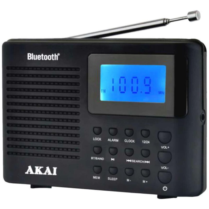 Akai radio cu ceas APR-400, Bluetooth 5.0, AM/FM, Negru