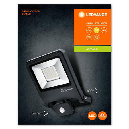 Proiector LED cu senzor de miscare si lumina Ledvance ENDURA FLOOD, 50W