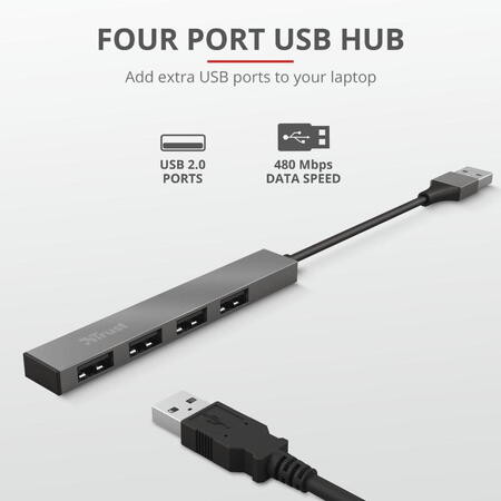 Halyx Aluminium 4 Mini USB Hub