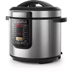 Multicooker Philips All-in-One, Oala cu invelis ProCeramic+, 1300 W, 6 l, funcţie de pastrare cald 12 ore, funcţie de gatit presetata, controlul timpului, 9 sisteme de siguranta