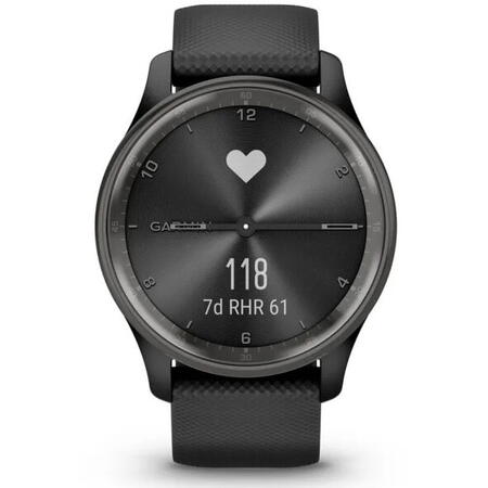 Ceas smartwatch Garmin vivomove Trend, WW, Silicone, Black