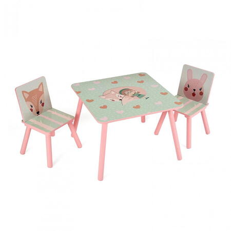 Set 2 scaune +birou Pink Forest