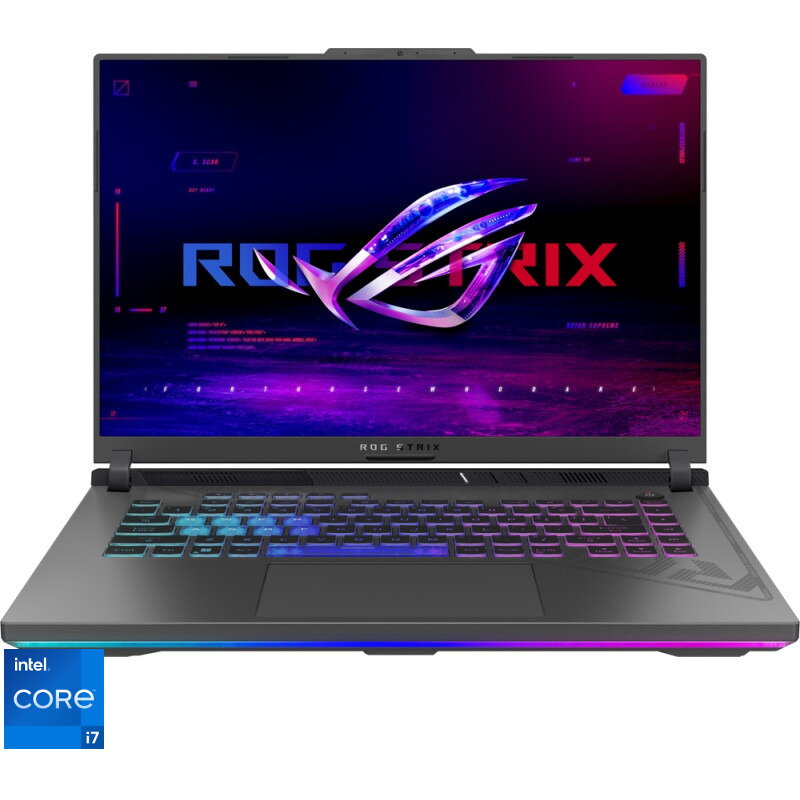 Laptop ASUS Gaming 16'' ROG Strix G16 G614JV, FHD+ 165Hz, Procesor Intel® Core™ i7-13650HX (24M Cache, up to 4.90 GHz), 16GB DDR5, 1TB SSD, GeForce RTX 4060 8GB, No OS, Eclipse Gray