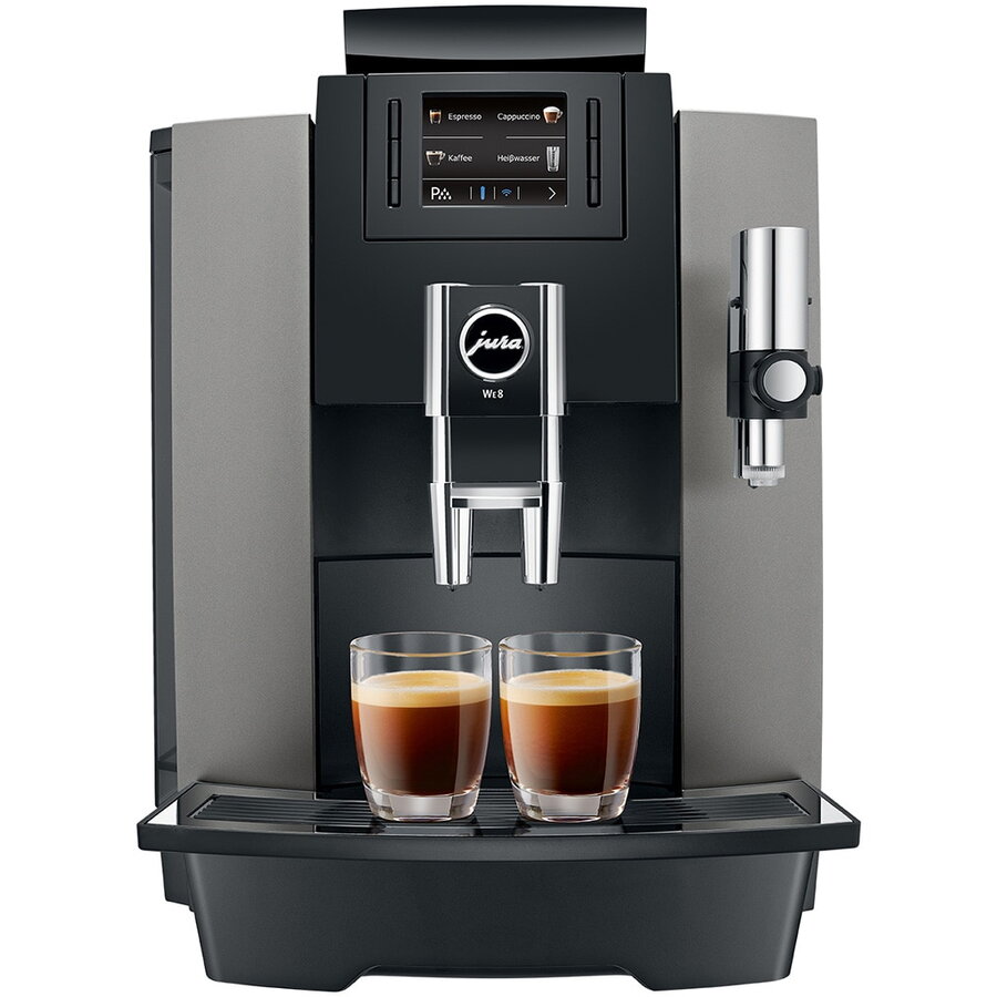 Espressor automat profesional Jura WE8, 1450W, 16 bauturi, 15 bar, Sistem lapte, Dark Inox