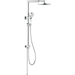 Coloana de dus IdroBric Madeira, para dus fixa 1 functie, para dus mobila 3 functii, protectie anticalcar, bara dus extensibila 78.5-135 cm, glisor mobil cu actionare prin apasare, furtun dus 1500 mm, deviator, Crom lucios