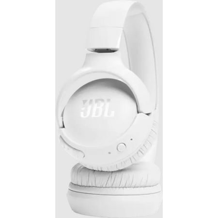 Casti audio wireless on-ear JBL Tune 520BT, JBL Pure Bass Sound, Bluetooth 5.3, Conexiune multi-point, Asistent vocal, Alb
