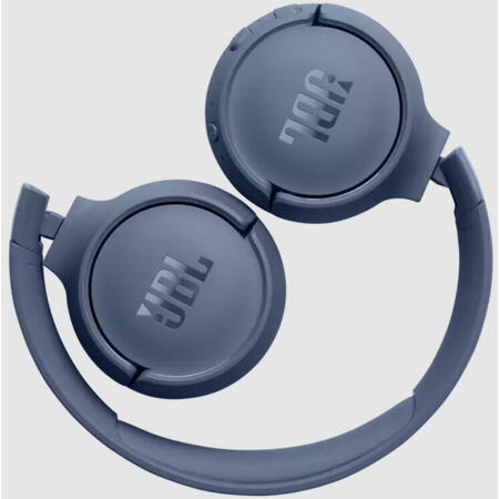 Casti audio wireless on-ear JBL Tune 520BT, JBL Pure Bass Sound, Bluetooth 5.3, Conexiune multi-point, Asistent vocal, Albastru