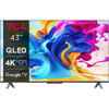 Televizor QLED TCL 43C645, 108 cm, Smart Google TV, 4K Ultra HD, Clasa G