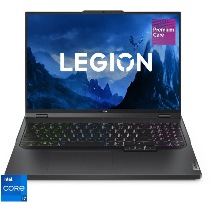 Laptop Gaming Lenovo Legion Pro 5 16IRX8 cu procesor Intel® Core™ i7-13700HX pana la 5.0 GHz, 16, WQXGA, IPS, 240Hz, 32GB, 1TB SSD, NVIDIA GeForce RTX 4060 8GB GDDR6, No OS, Onyx Grey, 3y on-site Premium Care