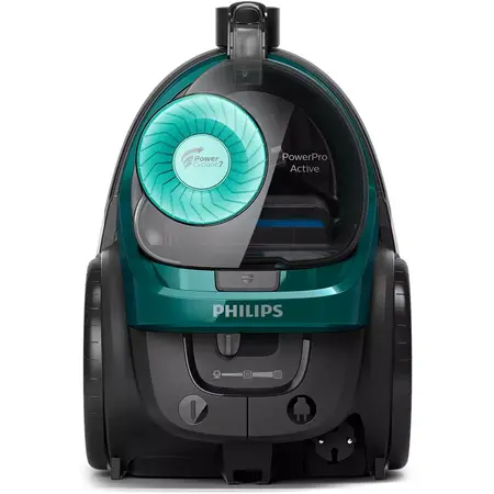 Aspirator fara sac Philips PowerPro Active FC9555/09, 900 W, 1.5 L, filtru anti-alergeni, Verde