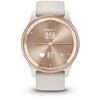 Ceas smartwatch Garmin vivomove Trend, Silicone Band, Peach Gold Stainless Steel Bezel cu carcasa Ivory Case
