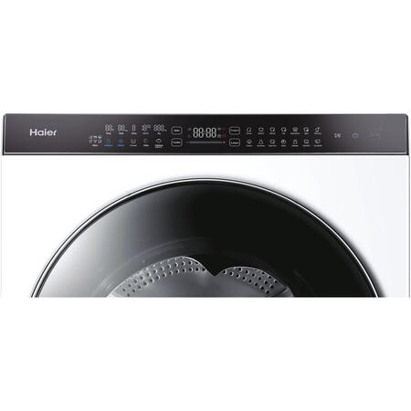 Masina de spalat rufe cu uscator Slim Haier HWD100BD1499UN/S, 10 kg spalare, 6 kg uscare, Clasa A, 1400 RPM, Motor Direct Motion, Wi-Fi, iRefresh, ABT, Steam, iTime, Pillow Drum, Dual Spray, Smart Dosing, Alb