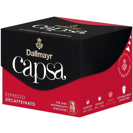 Capsule Cafea Dallmayr Capsa Espresso Decaffeinato, compatibil Nespresso, 10 capsule, 56 gr.