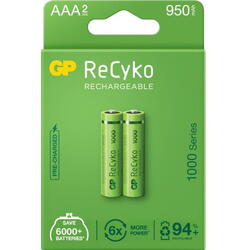 GP Batteries Acumulatori ReCyko 950mAh AAA (LR03) 1.2V NiMH, paper box 2 buc