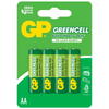 GP Batteries Baterie Greencell AA (LR6) 1.5V carbon zinc, shrink 4 buc