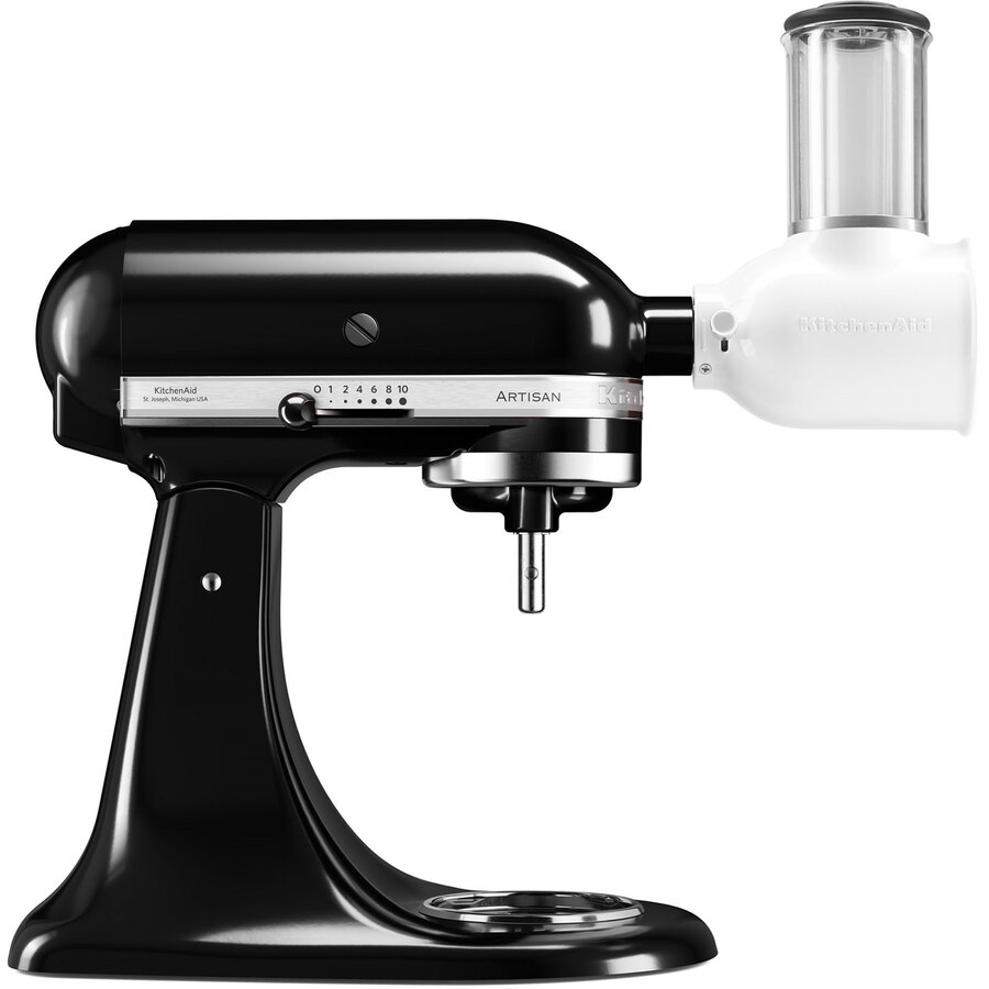 Mixer cu bol KitchenAid BUNDLEVEGGIEOB, model 125, 4.8L, cu accesoriu feliere, onyx black