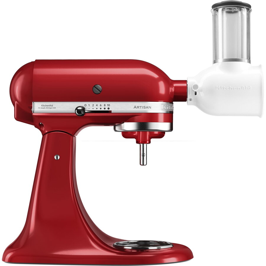 Mixer cu bol KitchenAid BUNDLEVEGGIEER, model 125, 4.8L, cu accesoriu feliere, empire red