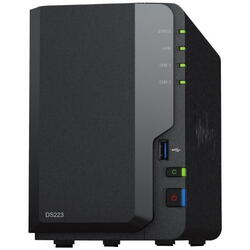 Network Attached Storage Synology DS223 cu procesor Realtek RTD1619B 1.7GHz, 2-Bay, 2GB DDR4