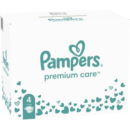 Scutece Pampers Premium Care Marimea 4, 9-14kg, 174 buc
