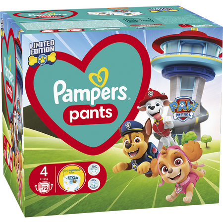 Scutece-chilotel Pampers Pants Patrula Catelusilor Marimea 4, 9-15 kg, 72 buc