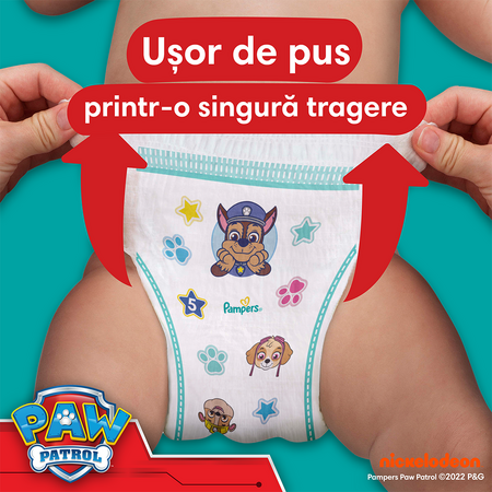 Scutece-chilotel Pampers Pants Patrula Catelusilor Marimea 4, 9-15 kg, 72 buc