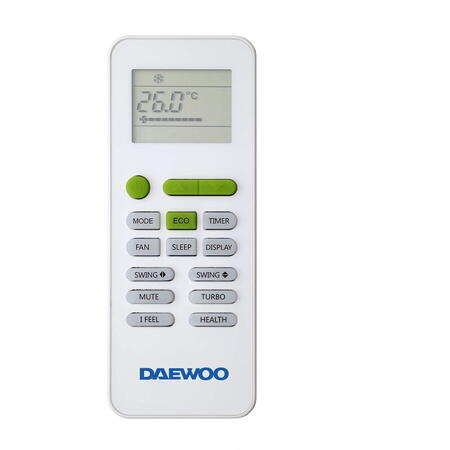 Aparat de aer conditionat Daewoo DAC-12CHSDW, 12000 BTU WI-FI, A++, kit de instalare inclus, filtre cu ioni de argint, functie iFeel, Eco Mode, alb