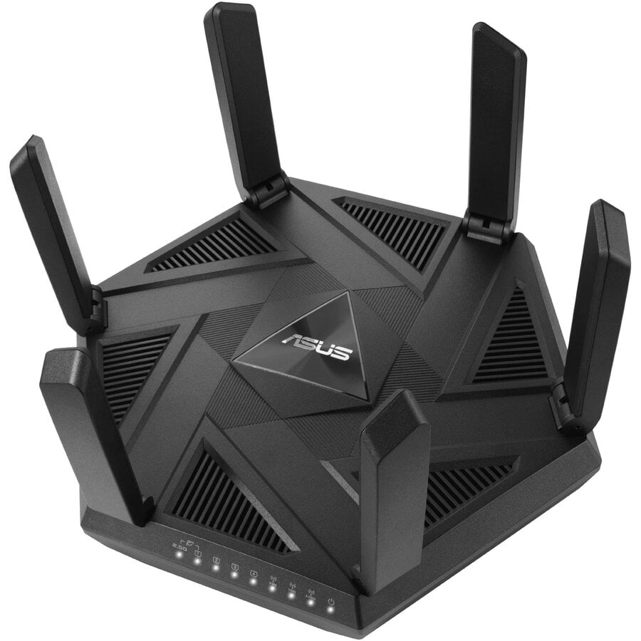 Router Gaming Wireless Asus Rt-axe7800, Axe7800, Tri-band, Quad-core 1.7ghz Cpu, 256mb/512mb Flash/ram, 2.5g Port, Aiprotection Pro, Adaptive Qos, Vpn Fusion, Instant Guard, Iptv, Ofdma, Mu-mimo, Beamforming, Link Aggregation, Port Forwarding, Aimesh