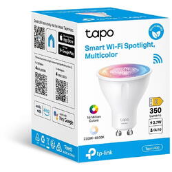 TP-LINK Bec led wireless, 350lm, 2.9W, fasung GU10, temperatura culoare 2200K - 6500K , control.cu aplicatia.Tapo