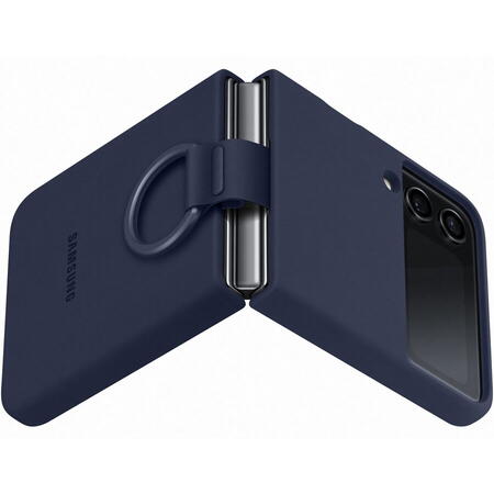 Husa de protectie Samsung Silicone Cover with Ring pentru Galaxy Z Flip4, Navy