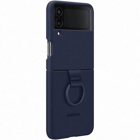 Husa de protectie Samsung Silicone Cover with Ring pentru Galaxy Z Flip4, Navy
