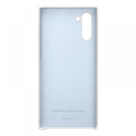 Husa de protectie Samsung Silicon pentru Galaxy Note 10, White
