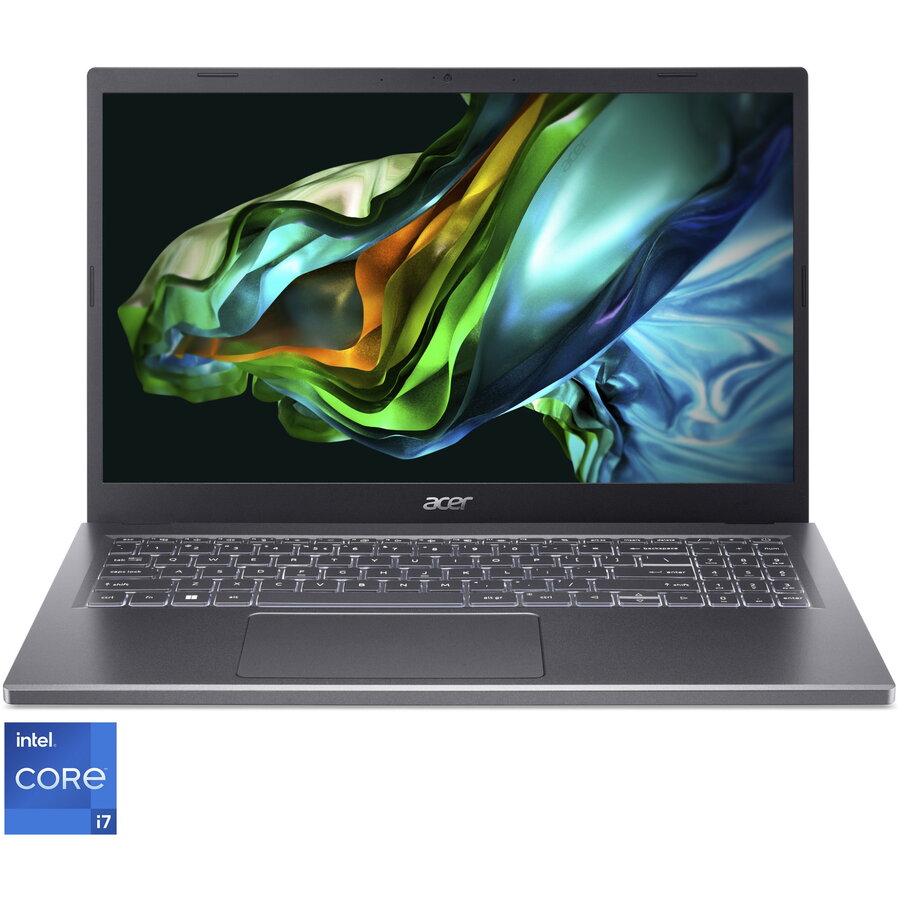 Laptop Acer Aspire 5 A515-58M cu procesor Intel® Core™ i7-1355U pana la 5.0 GHz, 15.6, Full HD, IPS, 16GB DDR5, 512GB SSD, Intel® UHD Graphics, No OS, Iron